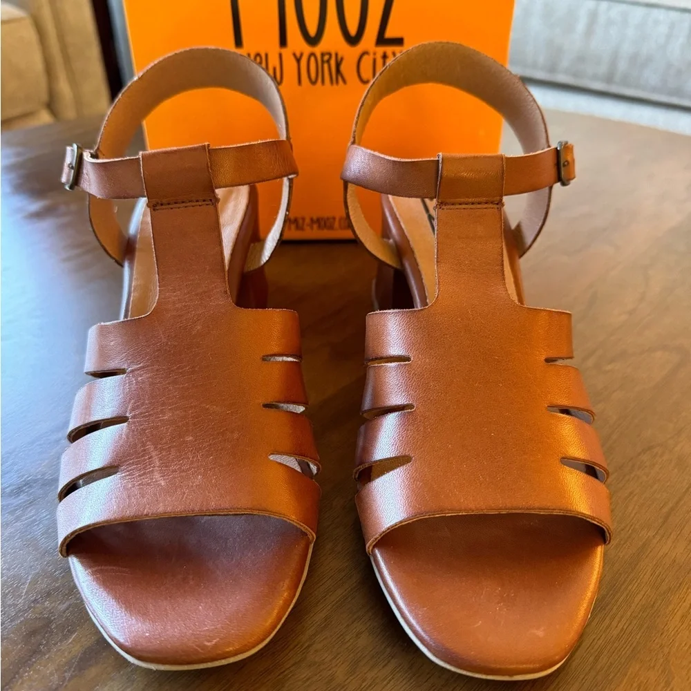 Miz Mooz Brown NYC Sandals size 6 Block Heel box/shoe listed 38 see description